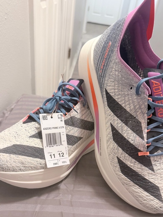 adidas Shoes - adidas Adizero Prime X STR Women's Running Shoes - White/Gray/Purple/Pink/Blue